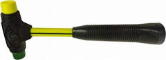 NUPLA - 7/8 Lb Head 1" Face Composite Dead Blow Replaceable Tip Sledge Hammer - 11-1/2" OAL, Fiberglass Handle - Exact Industrial Supply