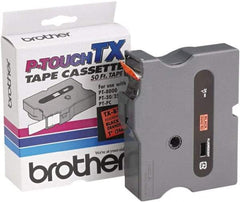 Brother - 1" Wide x 600" Long, Fluorescent Orange Tape Cassette - For Label Maker - Exact Industrial Supply