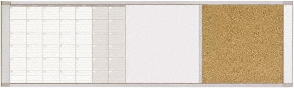 MasterVision - 18" High x 48" Wide Combination, Bulletin/Magnetic Dry Erase - Steel - Exact Industrial Supply
