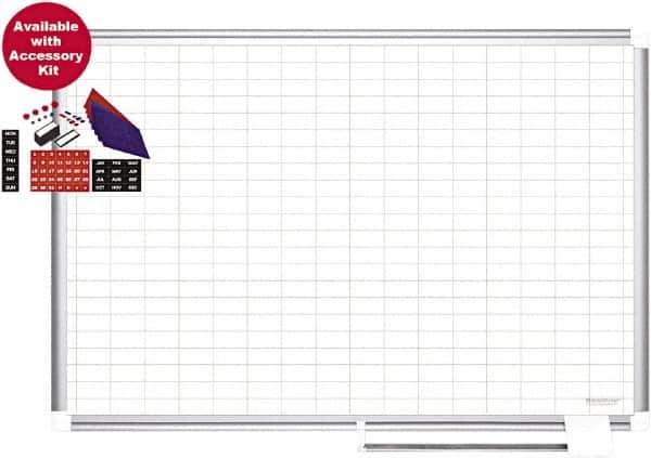 MasterVision - 24" High x 24" Wide Magnetic Dry Erase Calendar - Steel - Exact Industrial Supply