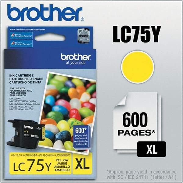 Brother - Yellow Ink Cartridge - Use with Brother MFC-J280W, J425W, J430W, J435W, J5910DW, J625DW, J6510DW, J6710DW, J6910DW, J825DW, J835DW - Exact Industrial Supply