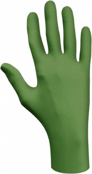 Disposable Gloves: Size 2X-Large, 4 mil, Nitrile Green
