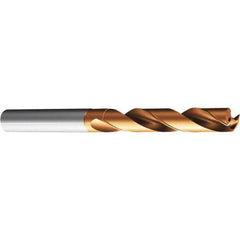 Screw Machine Length Drill Bit: 0.437″ Dia, 144 °, Solid Carbide Multilayer TiAlN Finish, Right Hand Cut, Spiral Flute, Straight-Cylindrical Shank, Series CoroDrill 860