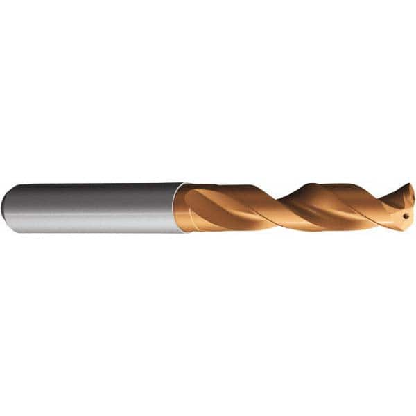 Jobber Length Drill Bit: 0.4063″ Dia, 140 °, Solid Carbide TiAlN Finish, 4.0158″ OAL, Right Hand Cut, Spiral Flute, Straight-Cylindrical Shank