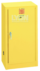 Compact Storage Cabinet - #5474 - 23-1/4 x 18 x 44" - 15 Gallon - w/one shelf, 1-door manual close - Yellow Only - Exact Industrial Supply