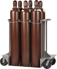 Little Giant - 50" Long x 24" Wide x 45" High, Gas Six Cylinder Wheeled Cart - Holds 6 Cylnders, Fits 9-1/4" Diameter Cylinders - Exact Industrial Supply