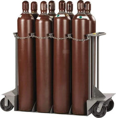 Little Giant - 60" Long x 24" Wide x 45" High, Gas Eight Cylinder Wheeled Cart - Holds 8 Cylnders, Fits 9-1/4" Diameter Cylinders - Exact Industrial Supply