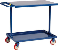 Little Giant - 600 Lb Capacity, 18" Wide x 37-1/2" Long x 35" High Shelf Cart - 2 Shelf, Steel, 2 Rigid/2 Swivel Casters - Exact Industrial Supply