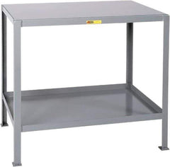 Little Giant - 32 Wide x 18" Deep x 32-1/2" High, Steel Heavy-Duty Machine Table - Fixed Legs, Gray - Exact Industrial Supply