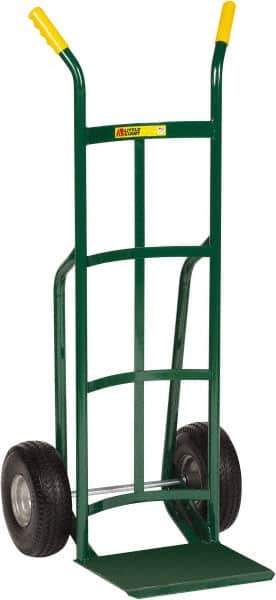 Little Giant - 600 Lb Capacity 49" OAH Hand Truck - Dual Handle, Steel, Flat-Free Microcellular Foam Wheels - Exact Industrial Supply