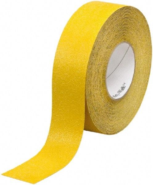 Ability One - Yellow Solid Color Anti-Slip Vinyl Tape - 4" Wide x 60' Long x 0.036" Thick, General Traffic - Exact Industrial Supply