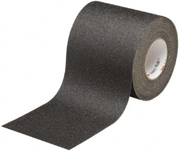 Ability One - Black Solid Color Anti-Slip Vinyl Tape - 6" Wide x 60' Long x 0.028" Thick, General Traffic - Exact Industrial Supply