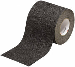 Ability One - Black Solid Color Anti-Slip Vinyl Tape - 6" Wide x 30' Long x 0.048" Thick, General Traffic - Exact Industrial Supply