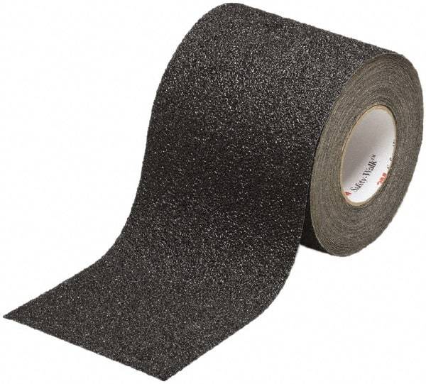 Ability One - Black Solid Color Anti-Slip Vinyl Tape - 4" Wide x 30' Long x 0.048" Thick, General Traffic - Exact Industrial Supply