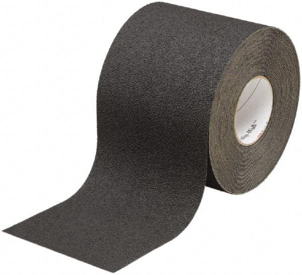 Ability One - Black Solid Color Anti-Slip Vinyl Tape - 6" Wide x 60' Long x 0.045" Thick, General Traffic - Exact Industrial Supply