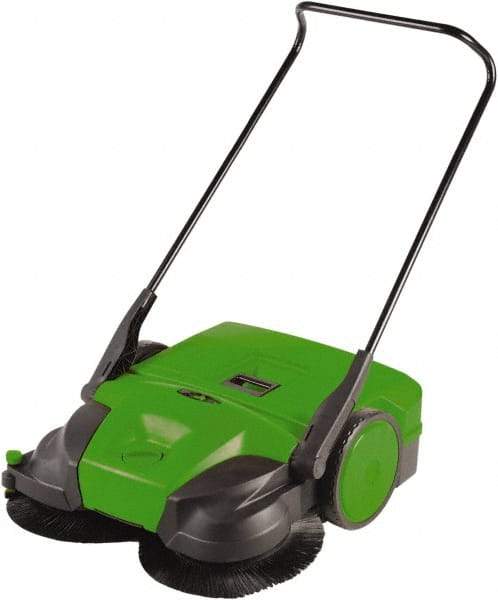 Bissell - 38" Sweeping Width, Triple Brush Sweeper - Self Propelled, Plastic Wheels, Nylon Bristles, 13 Gal Capacity - Exact Industrial Supply
