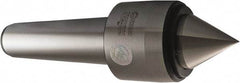 Skoda - MT2 Morse Taper Shank, 36mm Head Diam, Live Center - 6,000 Max RPM, 36mm Point Diam, 1" Point Len, 600 Lb Max Workpiece, Standard Point - Exact Industrial Supply