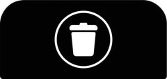 Rubbermaid - Trash Can Decal Message: Landfill - English, Text on Color, Black, Indoor & Outdoor, Apply to Metal, 1-25/32" Wide x 8-1/2" High - Exact Industrial Supply