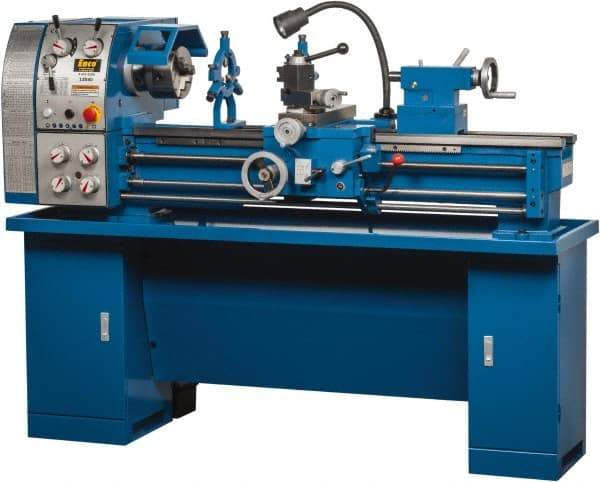 Enco - 12" Swing, 36" Between Centers, 110/220 Volt, Single Phase Bench Lathe - 5MT Taper, 1-1/2 hp, 65 to 1,810 RPM, 1-1/2" Bore Diam, 750mm Deep x 580mm High x 1,676mm Long - Exact Industrial Supply