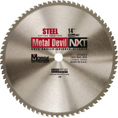 M.K. MORSE - 14" Diam, 1" Arbor Hole Diam, 66 Tooth Wet & Dry Cut Saw Blade - Steel, Standard Round Arbor - Exact Industrial Supply