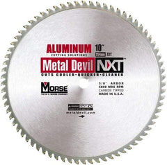 M.K. MORSE - 10" Diam, 5/8" Arbor Hole Diam, 72 Tooth Wet & Dry Cut Saw Blade - Steel, Standard Round Arbor - Exact Industrial Supply