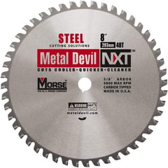 M.K. MORSE - 8" Diam, 5/8" Arbor Hole Diam, 48 Tooth Wet & Dry Cut Saw Blade - Steel, Standard Round Arbor - Exact Industrial Supply