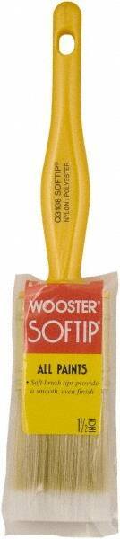 Wooster Brush - 1-1/2" Synthetic General Purpose Paint Brush - 2-3/16" Bristle Length, Plastic Handle - Exact Industrial Supply