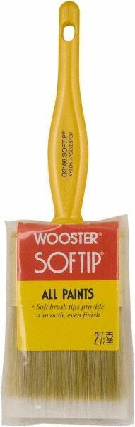 Wooster Brush - 2-1/2" Synthetic General Purpose Paint Brush - 2-7/16" Bristle Length, Plastic Handle - Exact Industrial Supply