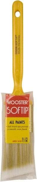 Wooster Brush - 1-1/2" Synthetic Sash Brush - 2-3/16" Bristle Length, Plastic Handle - Exact Industrial Supply
