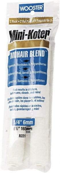 Wooster Brush - 1/4" Nap, 6-1/2" Wide Paint General Purpose Roller Cover - Very Smooth Texture, Fabric - Exact Industrial Supply