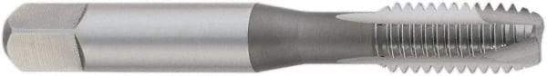 OSG - M4x0.70 Metric Coarse, 3 Flute, Oxide Finish, High Speed Steel Spiral Point Tap - Plug Chamfer, Right Hand Thread, 52mm OAL, 20mm Thread Length, 5mm Shank Diam, 2B Class of Fit, Series 122 - Exact Industrial Supply