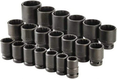 SK - 20 Piece 3/4" Drive Standard Impact Socket Set - 12 Points, 3/4 to 2", Inch Measurement Standard - Exact Industrial Supply