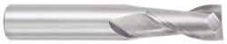 OSG - 5/8", 1-1/4" LOC, 5/8" Shank Diam, 3-1/2" OAL, 2 Flute, Solid Carbide Square End Mill - Single End, TiCN Finish, Spiral Flute, 30° Helix, Centercutting, Right Hand Cut, Right Hand Flute, Series 402 - Exact Industrial Supply