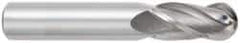 OSG - 1" Diam, 2-1/4" LOC, 4 Flute Solid Carbide Ball End Mill - TiCN Finish, Single End, 5" OAL, 1" Shank Diam, Spiral Flute - Exact Industrial Supply