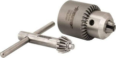 Accupro - 3/8-24, 0.51 to 7.39mm Capacity, Threaded Mount Stainless Steel Drill Chuck - Keyed, 28.4mm Sleeve Diam, 40mm Open Length - Exact Industrial Supply