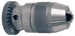 Accupro - JT33, 1/32 to 3/8" Capacity, Tapered Mount Steel Drill Chuck - Keyed & Keyless Hybrid, 48mm Sleeve Diam, 79mm Open Length - Exact Industrial Supply