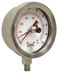 Winters - 2-1/2" Dial, 1/4 Thread, 0-100 Scale Range, Pressure Gauge - Lower Connection Mount, Accurate to 1% of Scale - Exact Industrial Supply