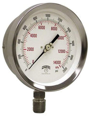 Winters - 4" Dial, 1/4 Thread, 30-0-60 Scale Range, Pressure Gauge - Lower Connection Mount, Accurate to 1% of Scale - Exact Industrial Supply