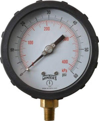 Winters - 4" Dial, 1/4 Thread, 0-60 Scale Range, Pressure Gauge - Lower Connection Mount, Accurate to 1% of Scale - Exact Industrial Supply