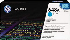 Hewlett-Packard - Cyan Toner Cartridge - Use with Hewlett-Packard Color LaserJet Printers CP4025n, CP4025dn, CP4525n, CP4525dn, & CP4525xh - Exact Industrial Supply