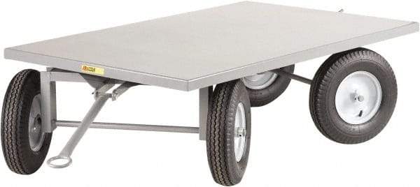 Little Giant - 2,000 Lb Capacity Steel Tracking Trailer - Steel Deck, 36" OAW, Mold On Rubber Casters - Exact Industrial Supply