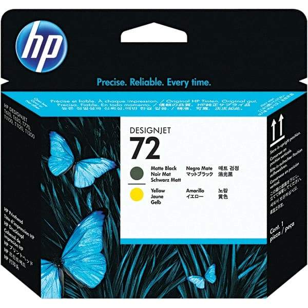 Hewlett-Packard - Matte Black & Yellow Printhead - Use with HP Designjet T610, T620, T770, T790, T795, T1100, T1120, T1200, T1300, T2300 - Exact Industrial Supply