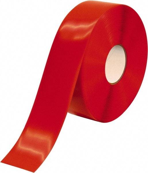 PRO-SAFE - Red Solid Color PVC Tape - 3" Wide x 100' Long x 50 mil Thick, General Traffic - Exact Industrial Supply