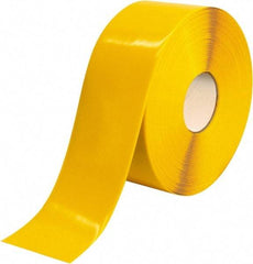 PRO-SAFE - Yellow Solid Color PVC Tape - 4" Wide x 100' Long x 50 mil Thick, General Traffic - Exact Industrial Supply