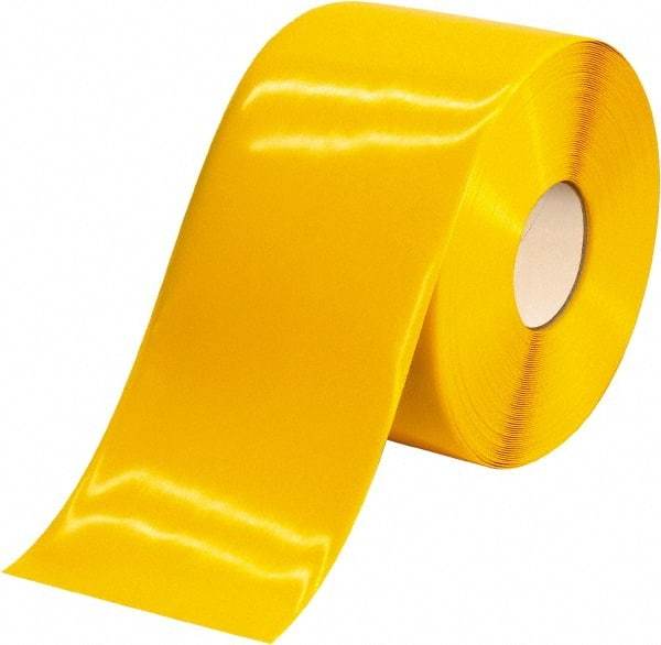 PRO-SAFE - Yellow Solid Color PVC Tape - 6" Wide x 100' Long x 50 mil Thick, General Traffic - Exact Industrial Supply