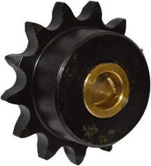 U.S. Tsubaki - 15 Tooth, 5.305" Outside Diam, Carbon Steel & Bronze, Chain Idler Sprocket - Chain Size 80, 1-1/8" Bore Diam - Exact Industrial Supply