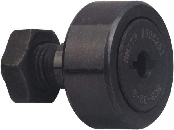 Accurate Bushing - 16mm Roller Diam x 11mm Width, 6mm Stud Diam x 16mm Length, Sealed Stud Cam Follower - Carbon Steel, 8mm Thread Length, M6 X 1 Thread, 28mm OAL, 6,400 N Dynamic Cap, 8,500 N Static Cap - Exact Industrial Supply