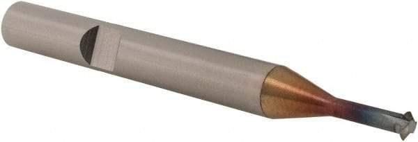 Emuge - 24 TPI, Internal Single Profile Thread Mill - #10" Noml Diam, 0.136" Cut Diam, 1/4" Shank Diam, 3 Flute, 1-3/8" Neck Length, 2-1/2" OAL, TiCN Finish - Exact Industrial Supply