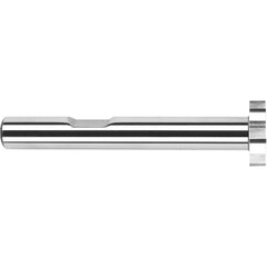 Harvey Tool - 1-1/4" Cut Diam, 1/8" Cut Width, 1/2" Shank, Straight-Tooth Woodruff Keyseat Cutter - Exact Industrial Supply