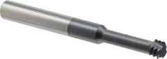 Scientific Cutting Tools - 1/2-13 UNC, 0.37" Cutting Diam, 3 Flute, Solid Carbide Helical Flute Thread Mill - Internal Thread, 1.2" LOC, 3-1/2" OAL, 3/8" Shank Diam - Exact Industrial Supply